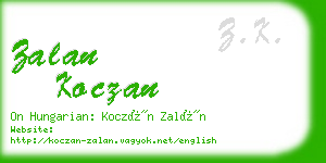 zalan koczan business card